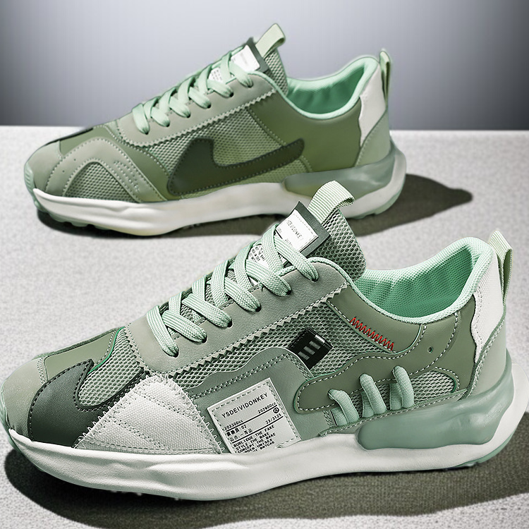 남성 봄 운동화 통굽 러닝화 통풍 아빠 운동화 스니커즈 운동화 메쉬 남성화 미끄럼 방지 운동화