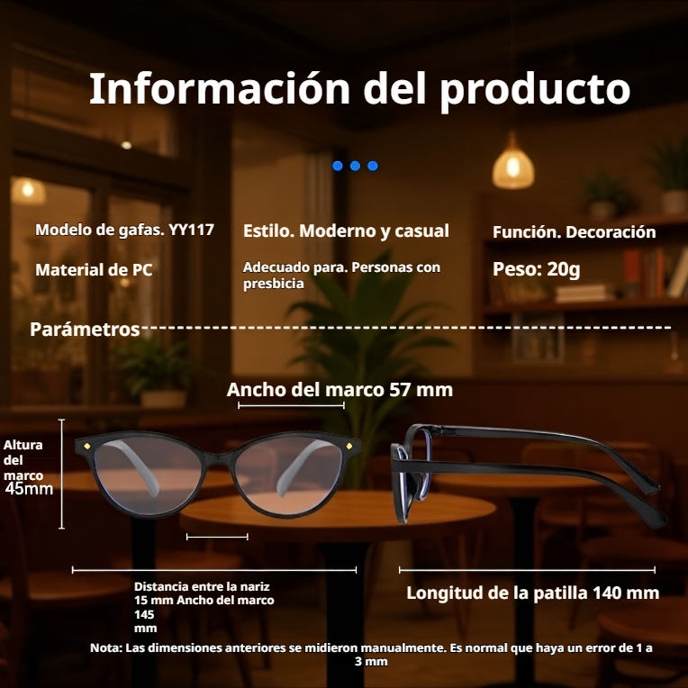 Gafas de lectura modernas de alta definición con protección contra luz azul