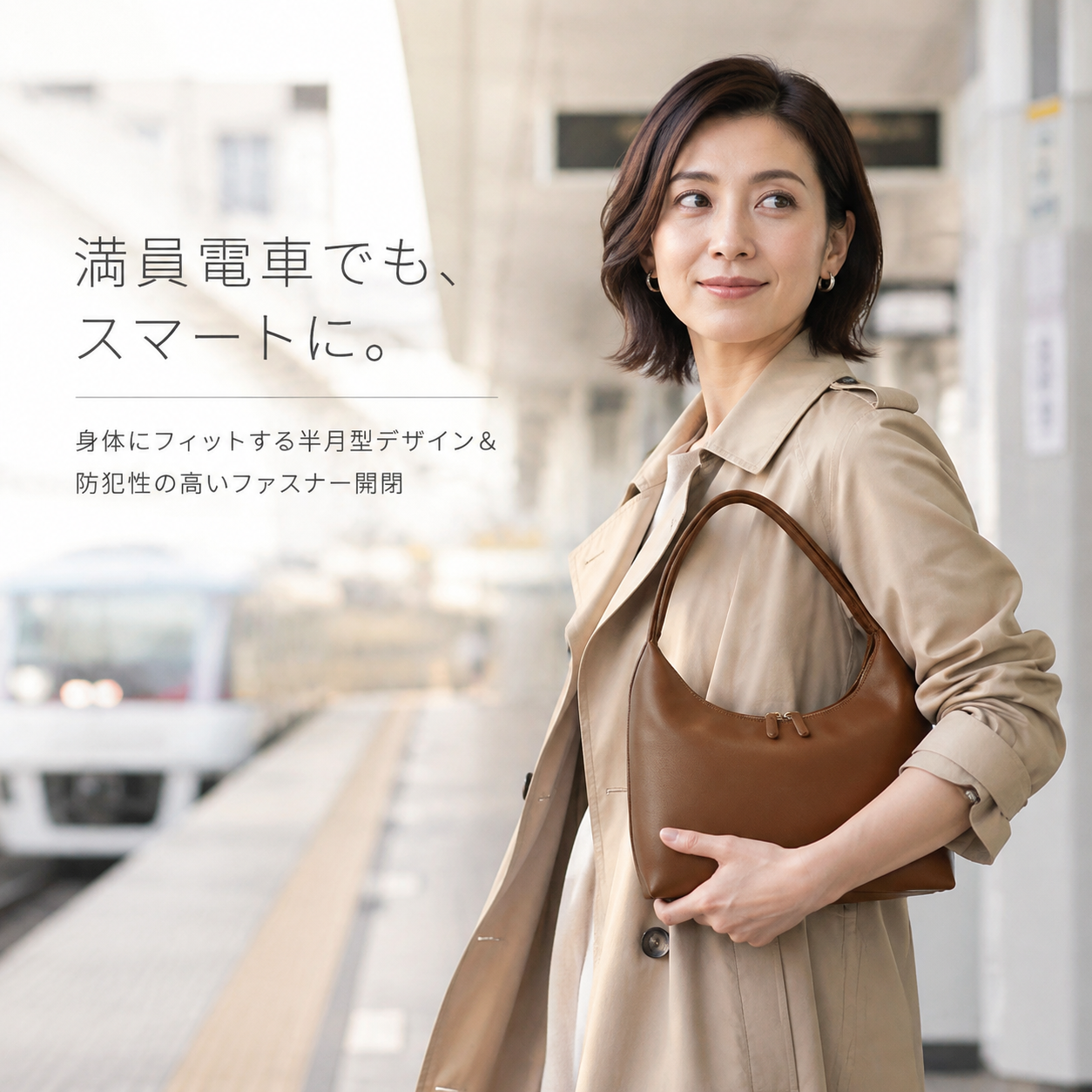 高級感カジュアルPUソフトレザー脇下バッグ レディース