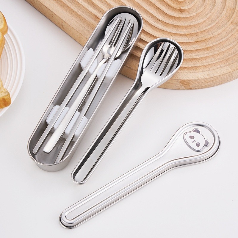 304不鏽鋼便攜餐具三件套（勺叉筷）