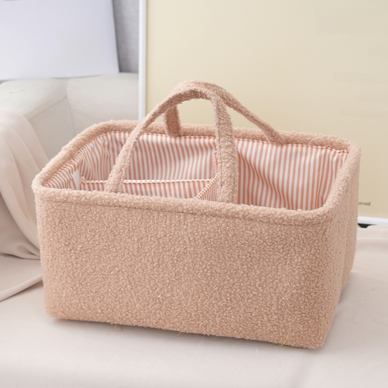 panier de rangement en tissu tissé de couleur unie