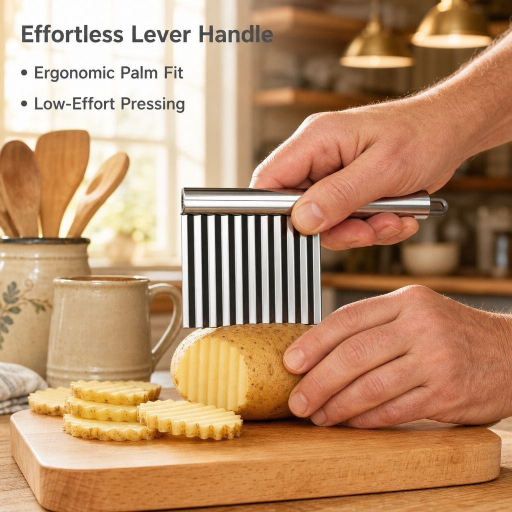 Stainless Steel Crinkle Cut Knife Wavy Potato Cutter French Fry Slicer