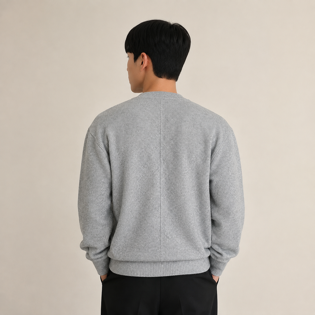 남성 한풍 심플 솔리드 컬러 가을겨울 라운드넥 가디건