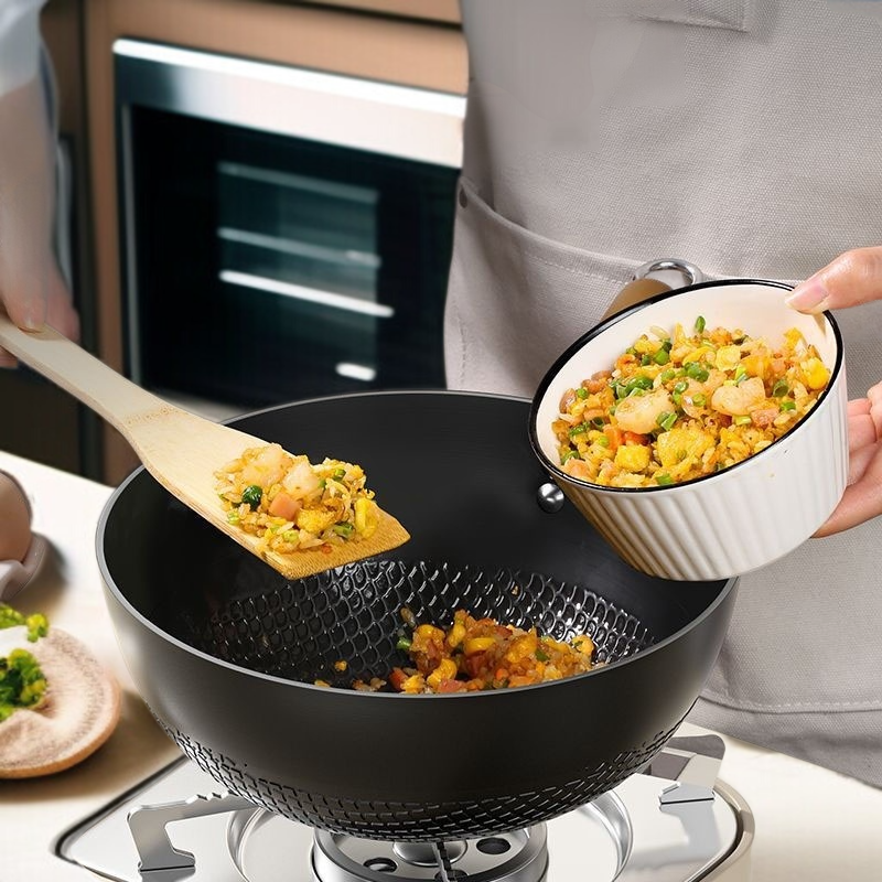 가정용 무코팅 가마솥 프라이팬 프라이팬 1인용 경량 가정용 인덕션 적용 미니 무접착 가마솥