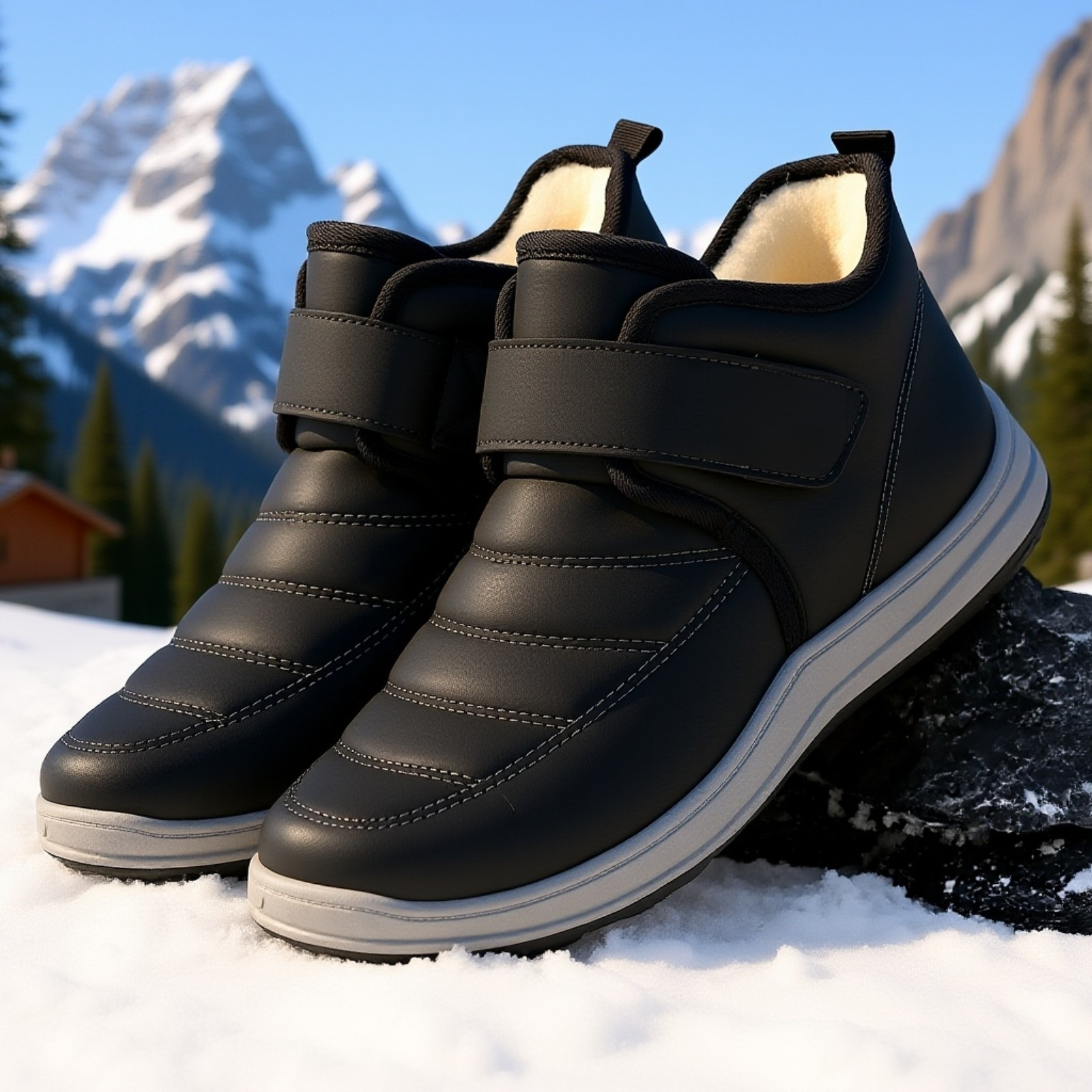 厚手防滑スノーブーツ メンズ 雪道対応