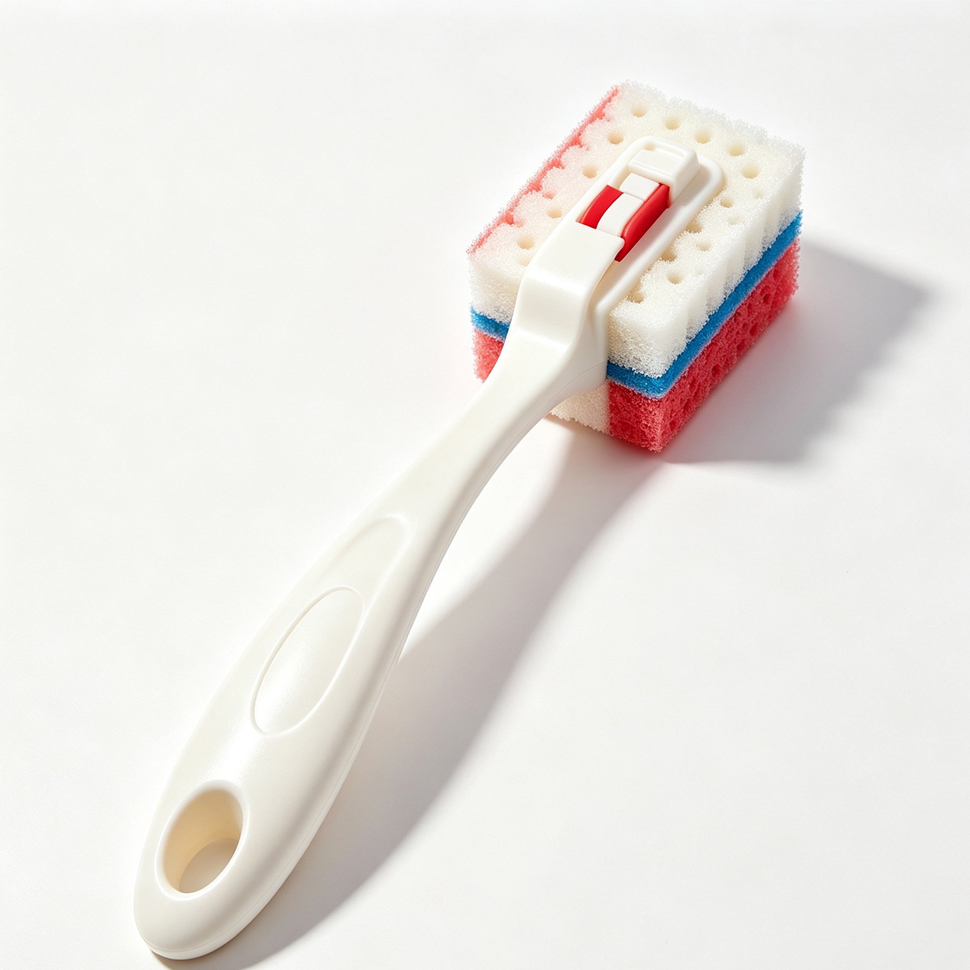Long-handled sponge cleaning brush