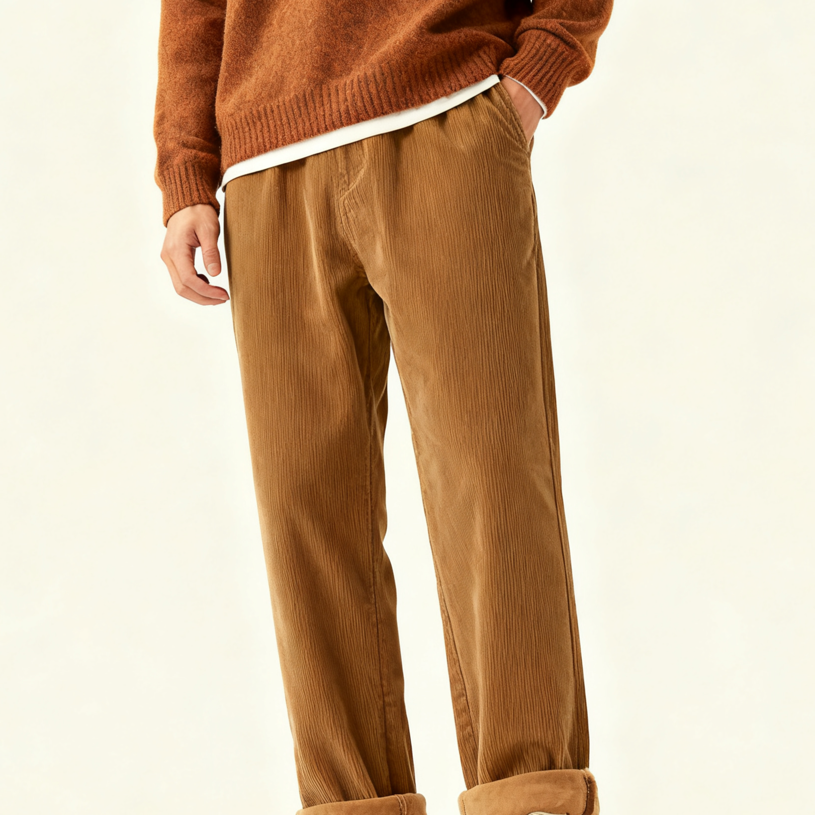 秋冬用コーデュロイカジュアルズボン