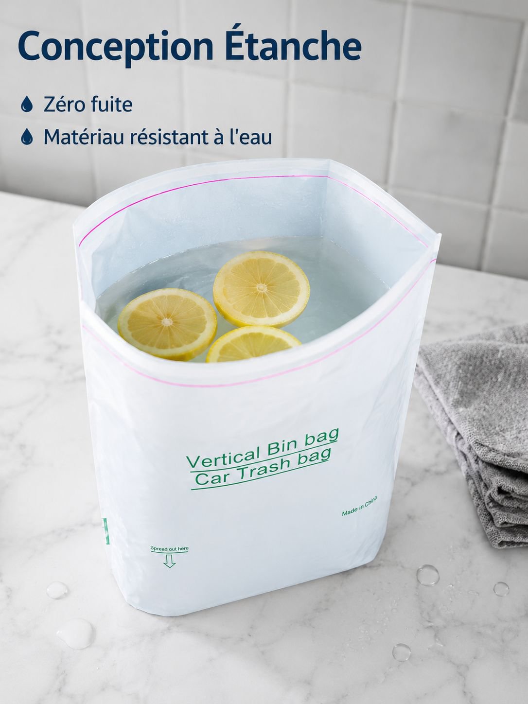 Sac poubelle debout spécial voiture pour usage domestique