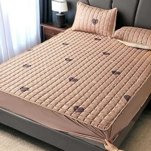 家庭用ベッドカバー18mダブルサイズ薄型マットレスパッド