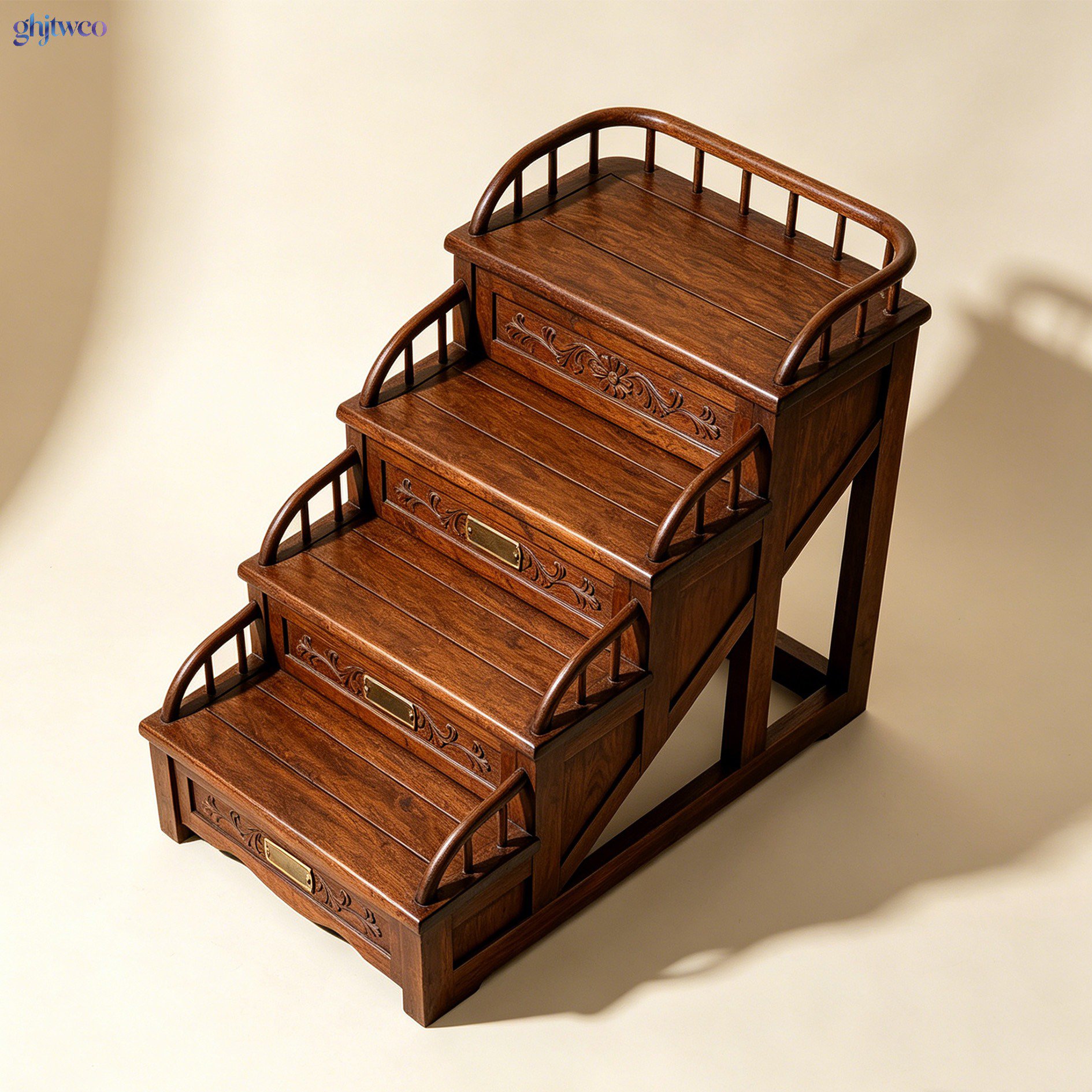 Solid wood floor flower pot stand