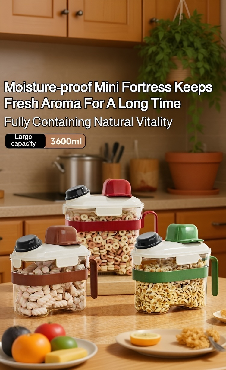 Moisture-proof transparent grain sealed jar for kitchen storage