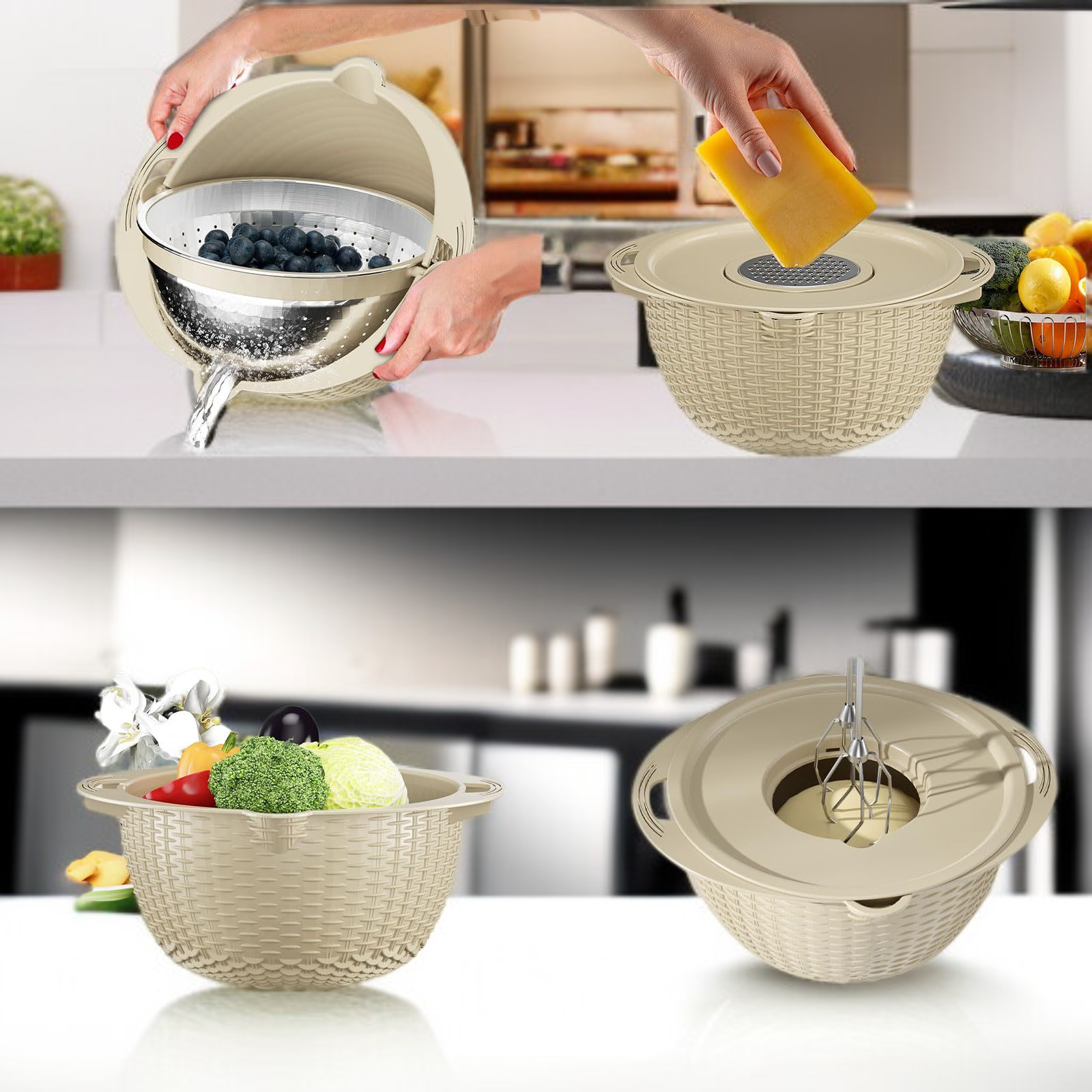 Gemüsewaschkorb mit Abtropffunktion für Obst und Gemüse