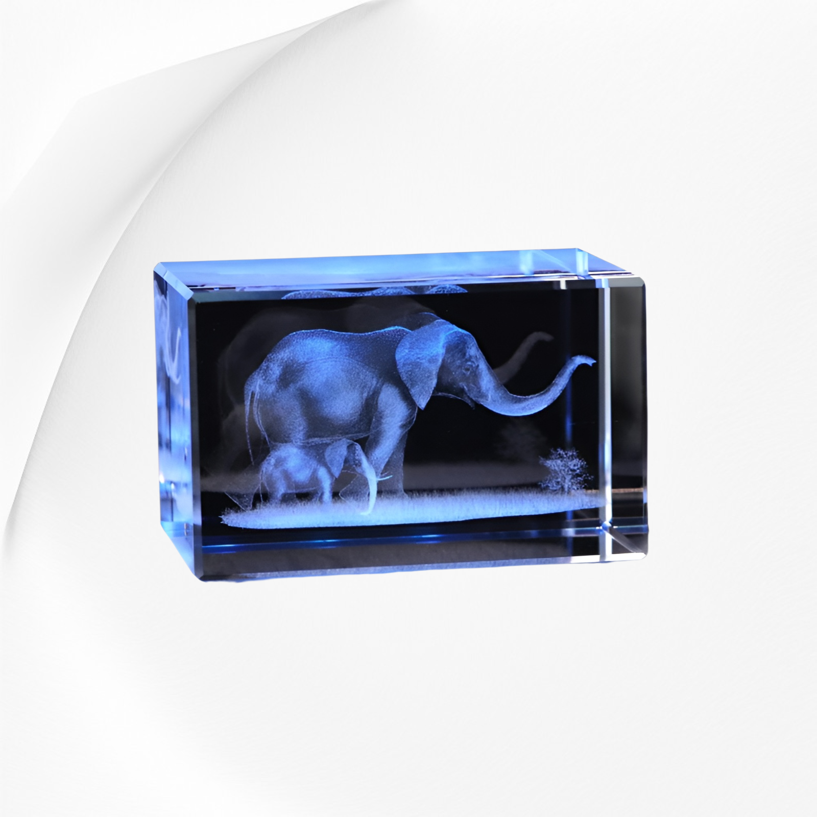 3D grabado en cristal lámpara nocturna pequeña 