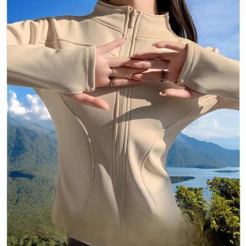 여성 다운 코트 가을 겨울 슬림 상의 긴팔 요가 피트니스 코트 러닝 보온 코트