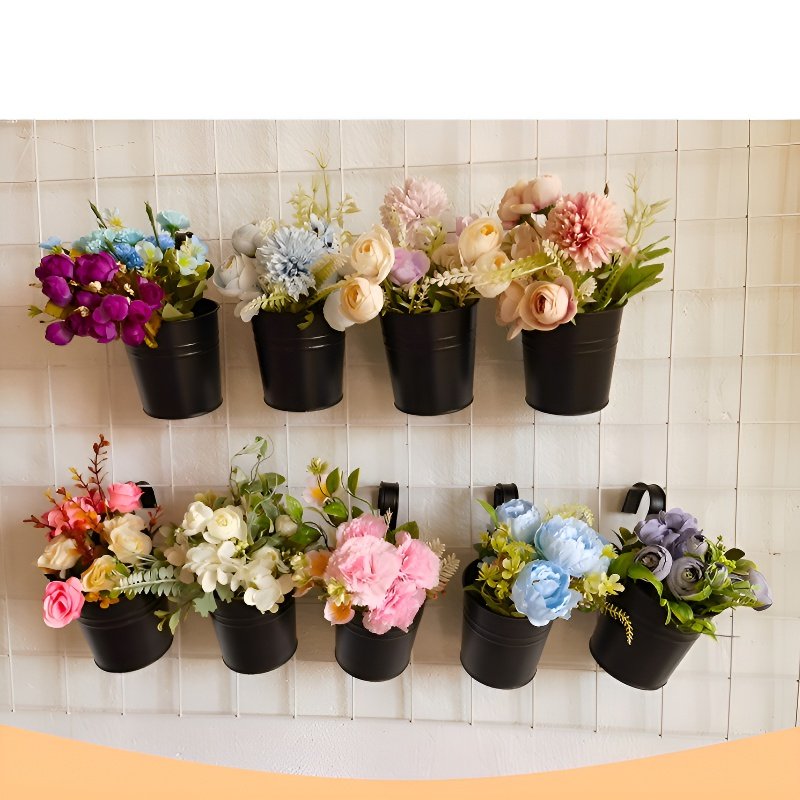 パティオ吊り下げ式アイアンバケツプランター