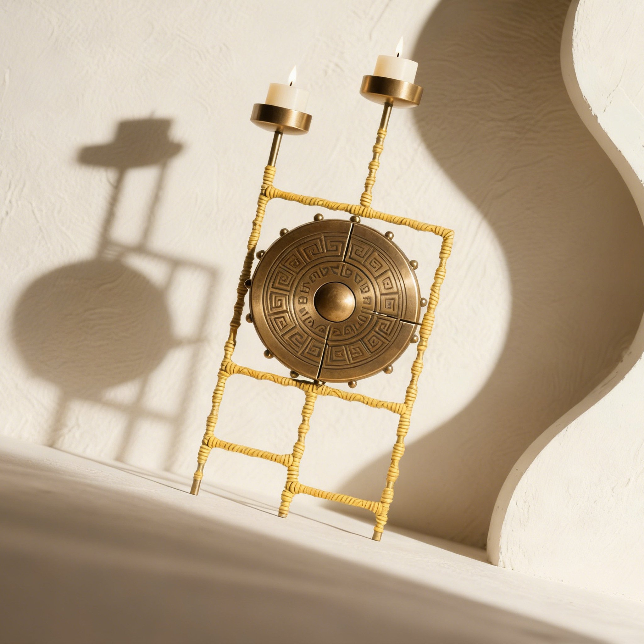 Suport de lumânare cu design clasic și bază rotundă