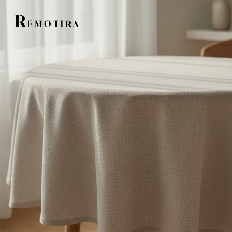 고급 오프 화이트 식탁보 전체 모습