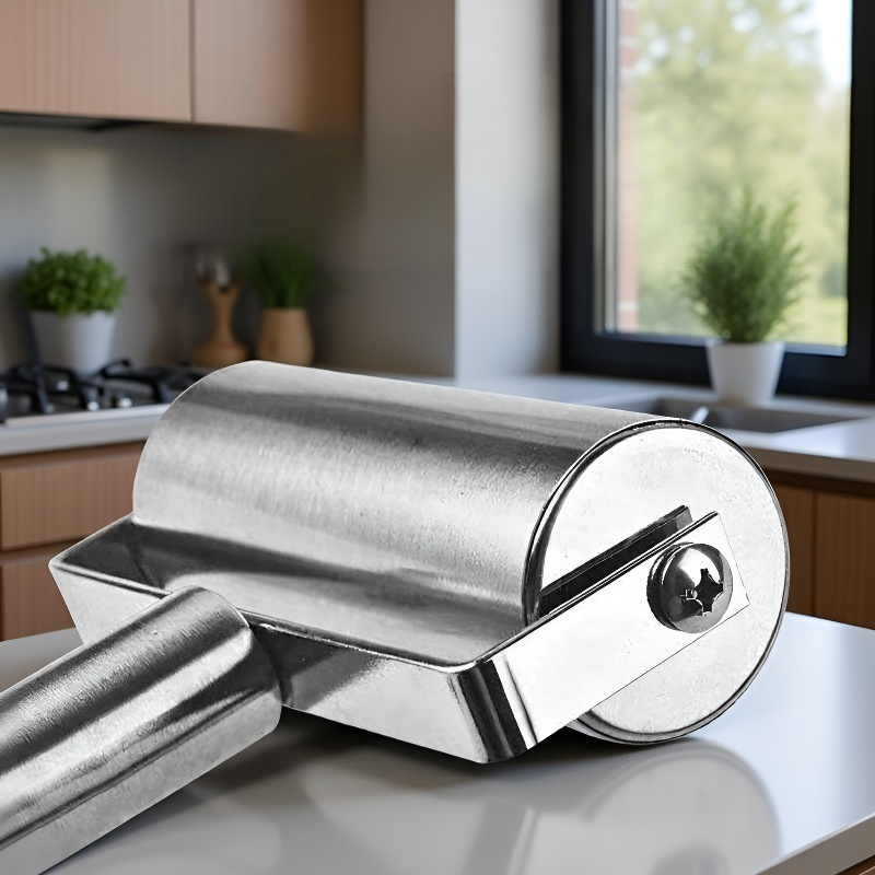 Un rodillo mágico, fabricado en acero inoxidable, perfecto para hornear y la cocina.