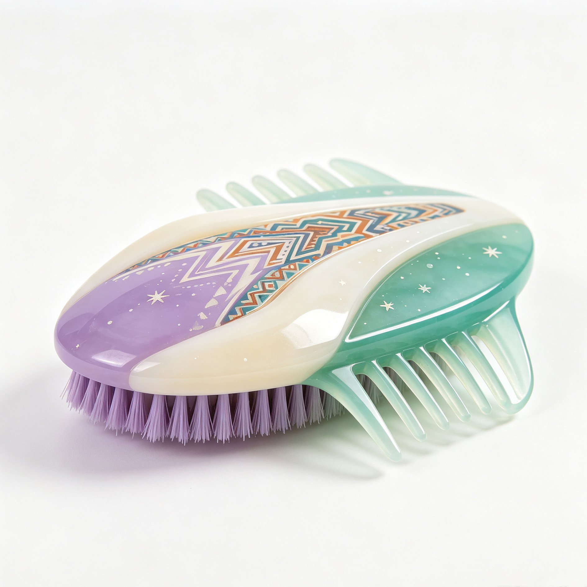 Star Island Crystal Massage Comb close-up on white background