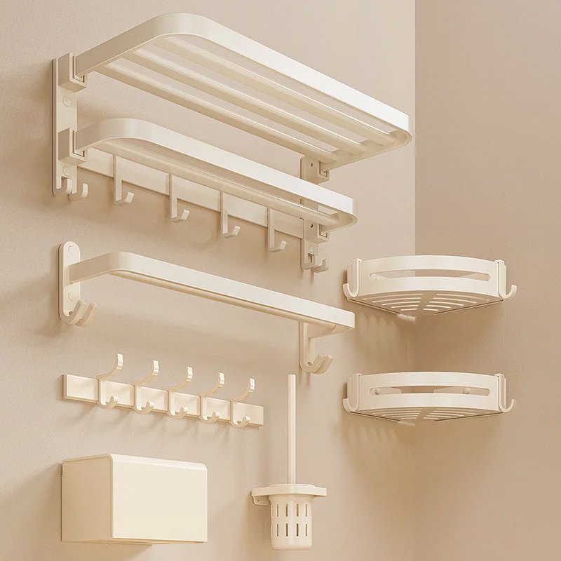 Milk white bathroom accessory set