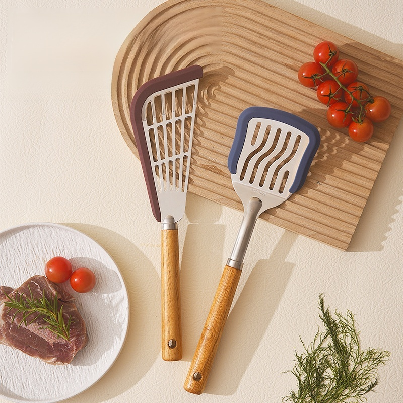  ไม้พายซิลิโคนสำหรับกระทะไม้จริงไม่ติดกระทะ