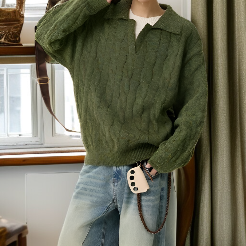 アメリカンスタイルのフェイクツーピース V ネック セーター、オーバーサイズ、厚手のニットウェア、暖かくて着心地が良い、ユニセックス、秋冬用、ゆったりとしたリラックススタイルのウール ベースレイヤー 