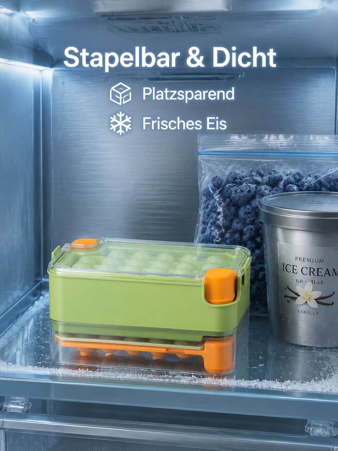 Gefrorene Eiswürfelform