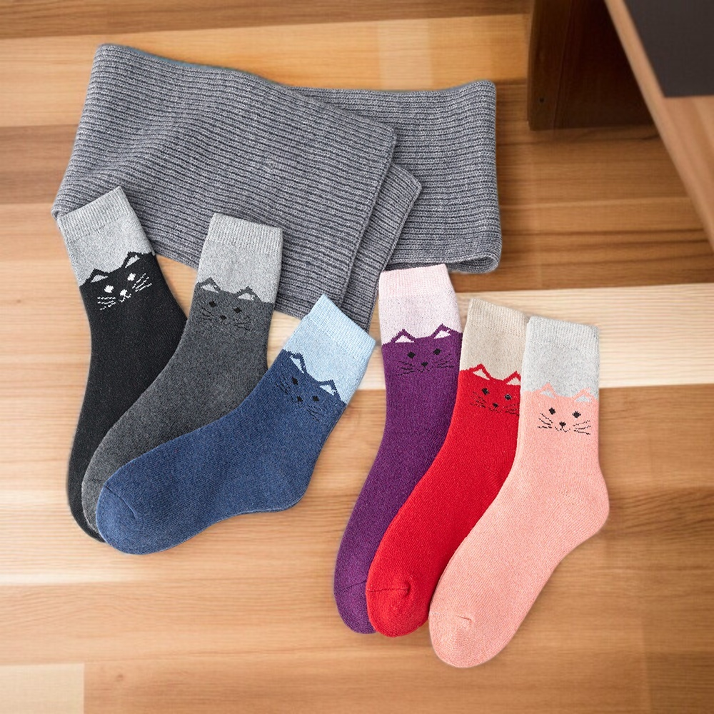 多色可選秋冬女士中筒襪展示