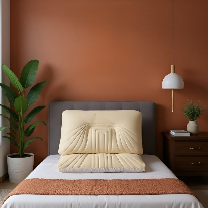 쿨라텍스 목베개 여름 수면 베개 심지 목 보호 실크 라텍스 아이스 베개 커버 인조 베개 심지 쿨라텍스 목베개