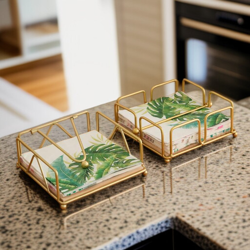 세련된 식탁용 철제 티슈 박스 사각형 홀더