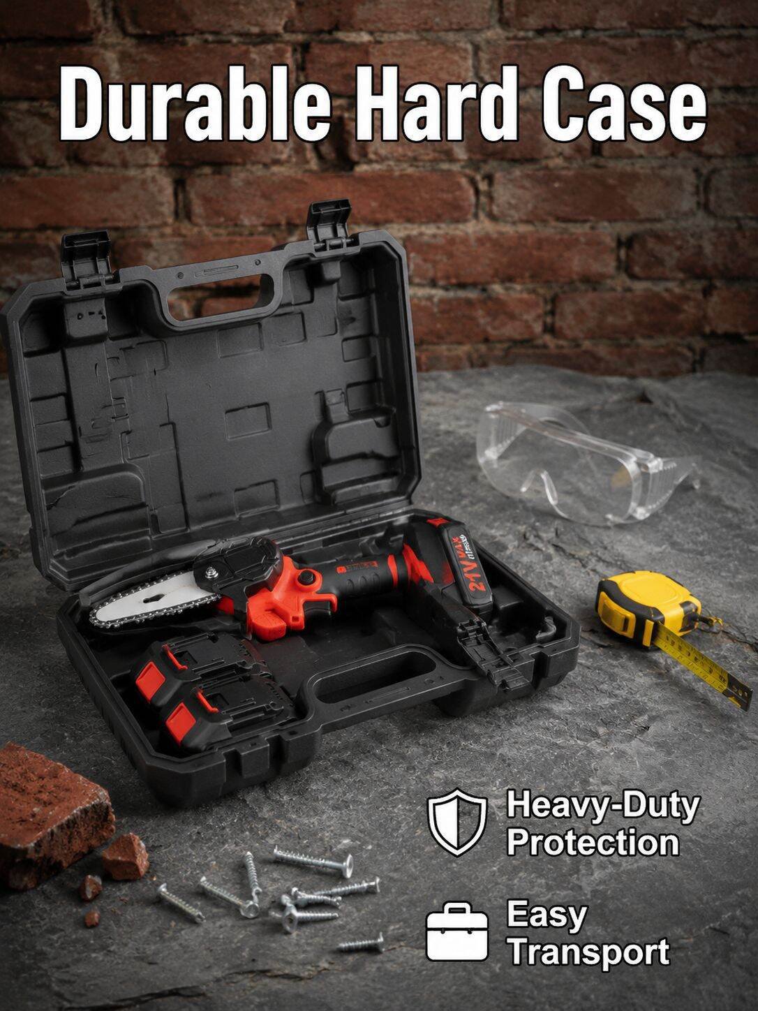 5-in-1 Professional Cordless Power Tool Kit (Impact Wrench/Angle Grinder/Hammer Drill/Hard Case)