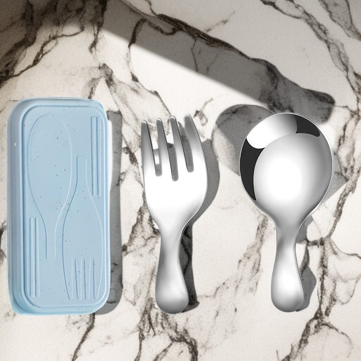 幼児向け食事トレーニング用フォークとスプーン