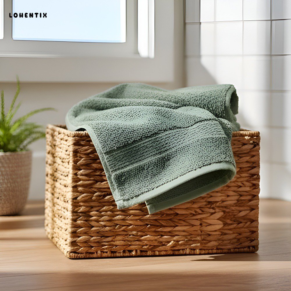 Detail měkkého antibakteriálního ručníku na mytí obličeje