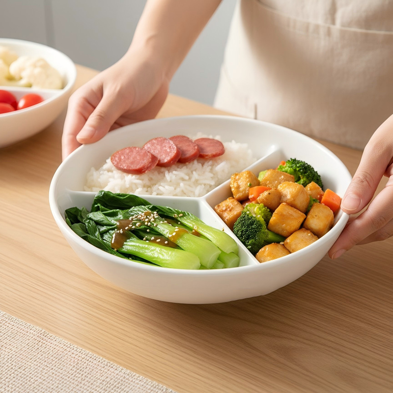 도자기 도자기 3분 칸 찜판 한솥 찜