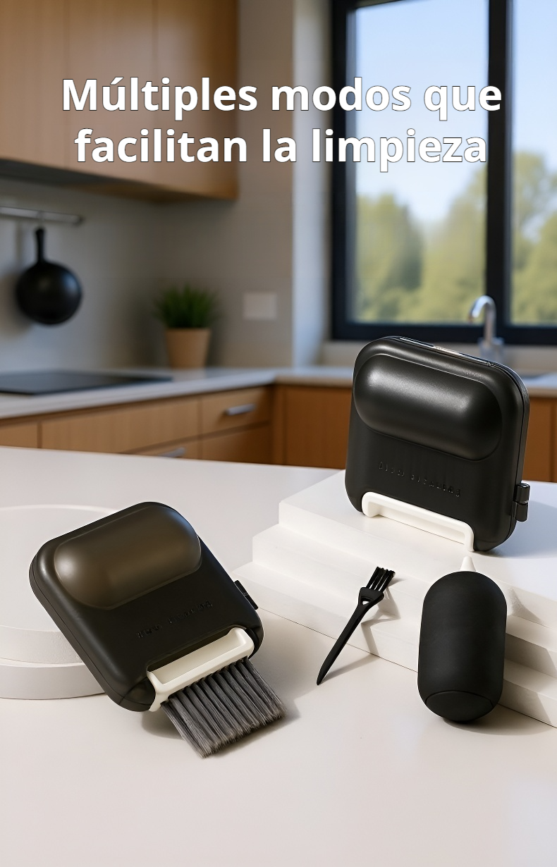 Detalle del cepillo 3 en 1 limpiando ventilación de coche