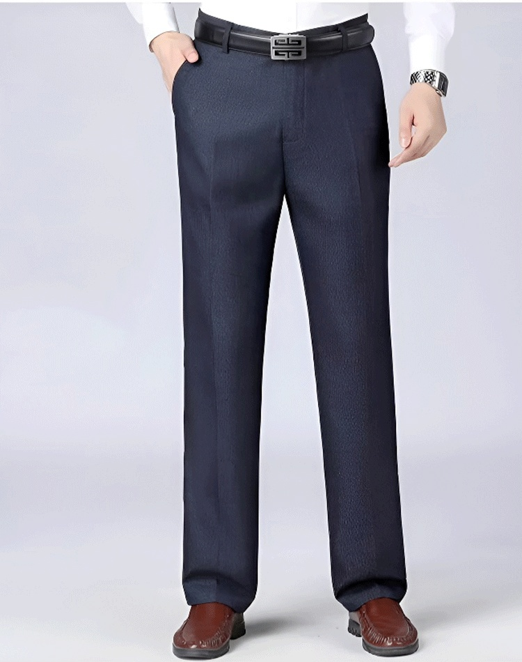 Loose straight-leg suit pants for middle-aged and old men