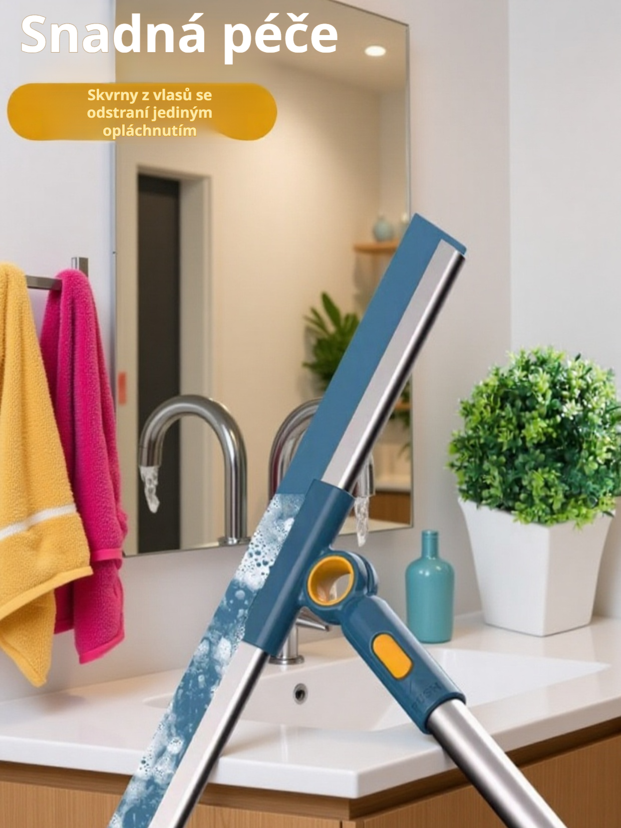 Silikonová stěrka na podlahu do koupelny, toalety, na vodu a vlasy