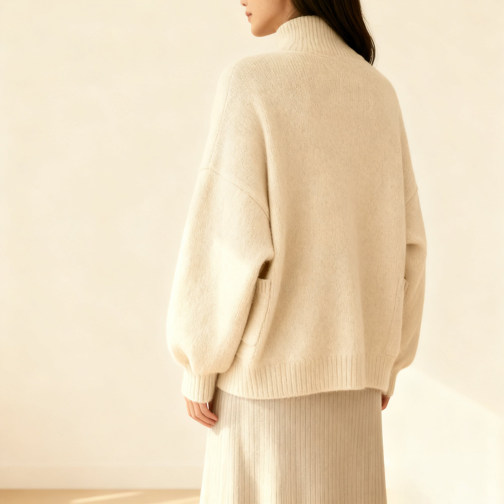 シンプルなニットカーディガンセット