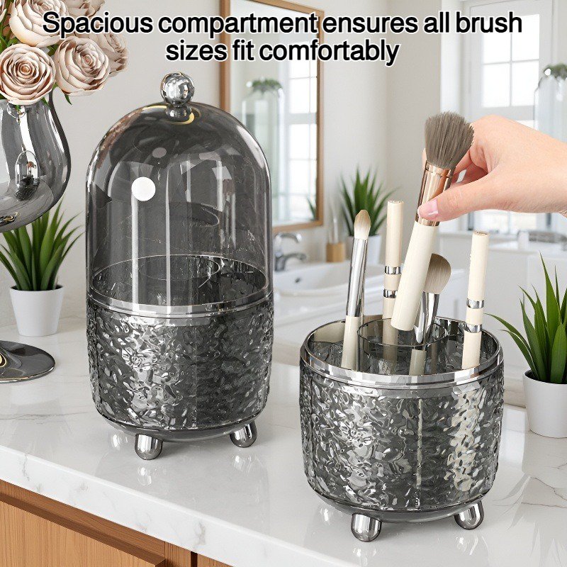 Transparent makeup brush storage bucket for dust protection