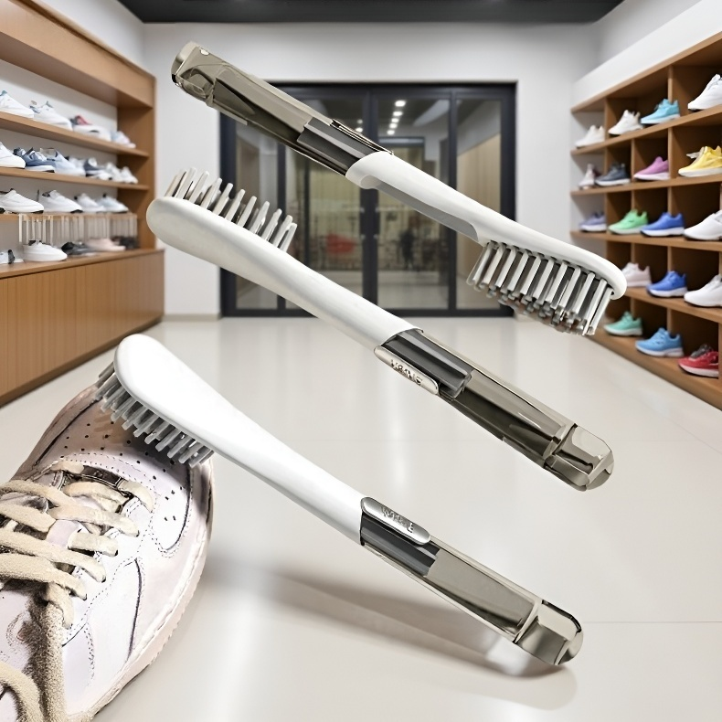 신발을 손상시키지 않는 부드러운 털, 긴 손잡이의 신발 브러시