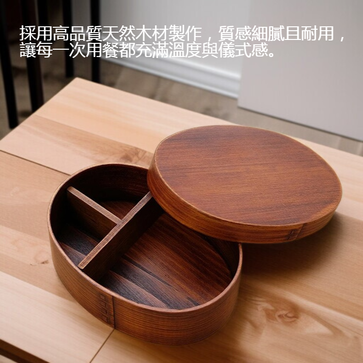 日式木質分格便當盒