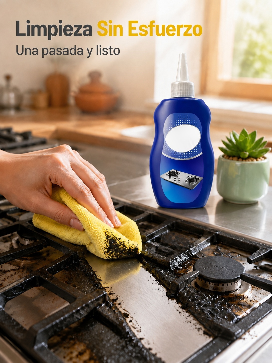 Resultado después de usar limpiador antióxido en parrilla