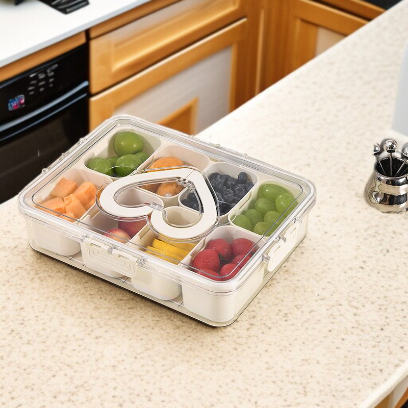 Caja organizadora de ensaladas y especias para refrigerador, hermética y multifuncional