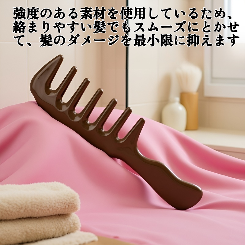 厚くて幅広の歯のマッサージコーム