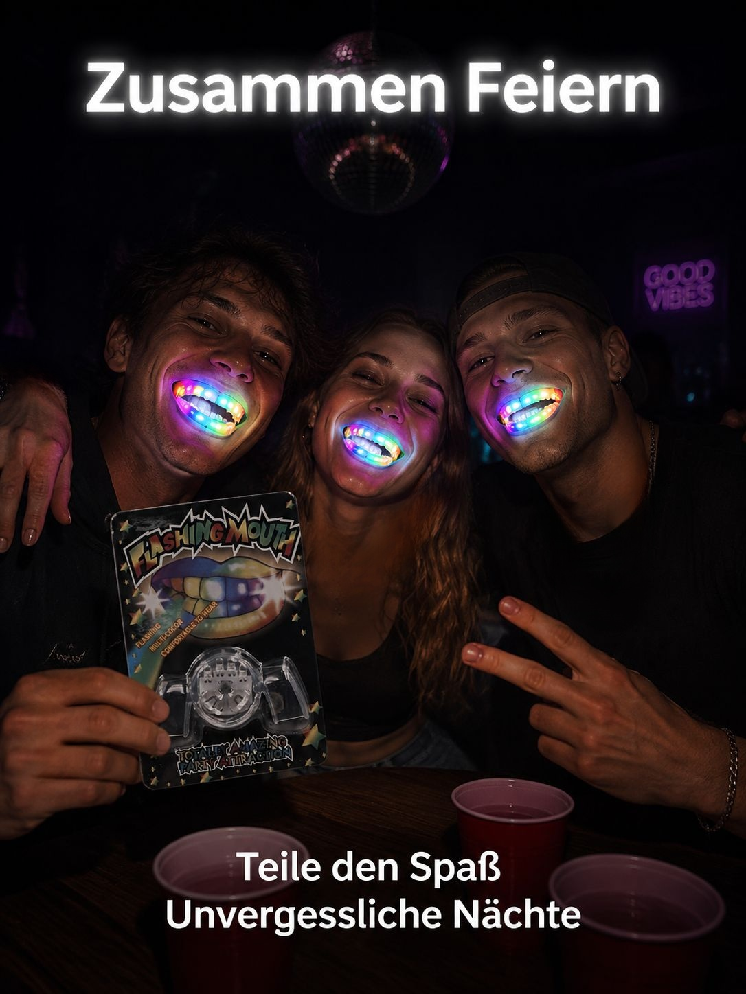 LED Spaß-Zahnspange für Halloween und Kostümpartys