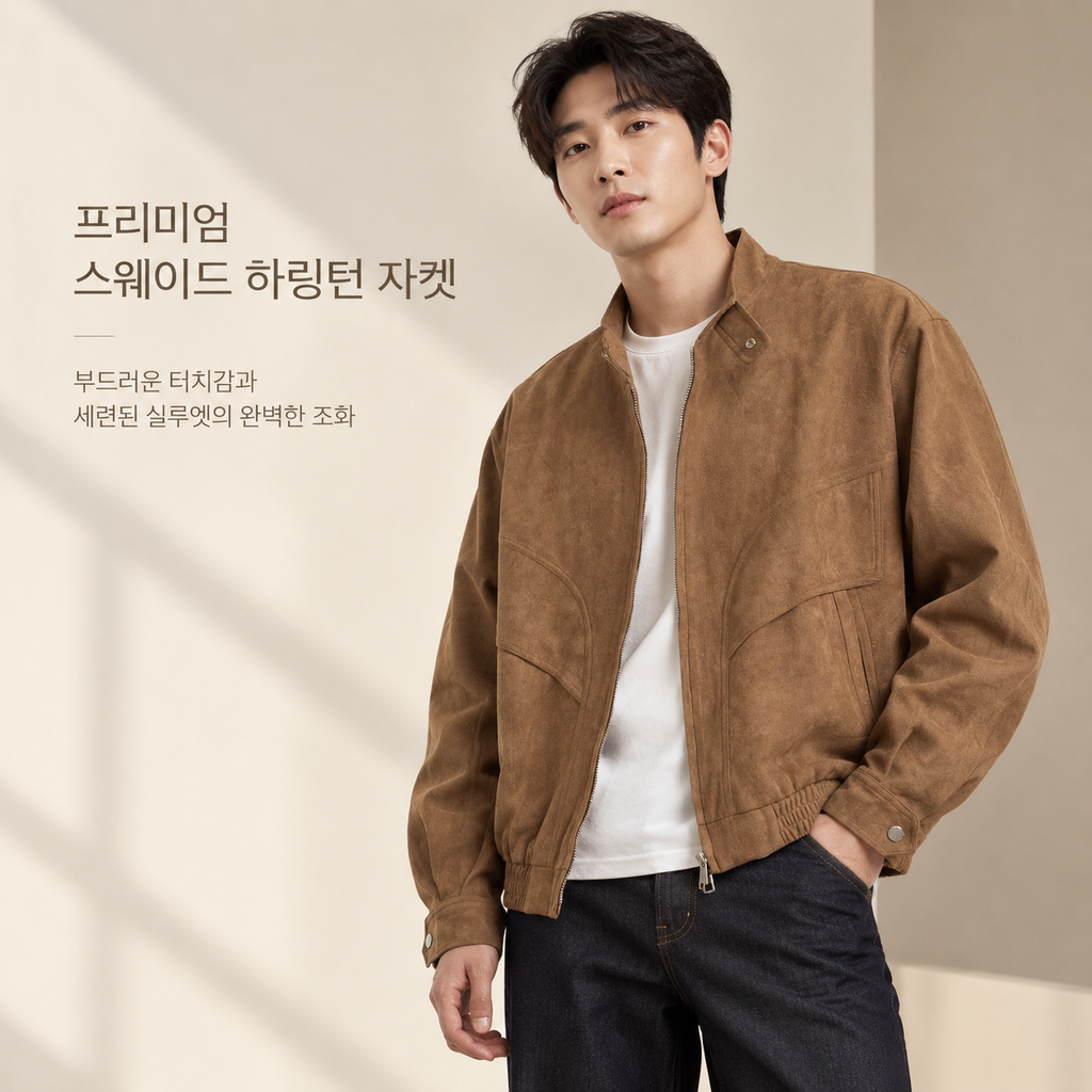 남성 빈티지 스탠드넥 스웨이드 자켓 가을 옷