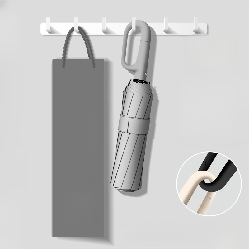 Vollautomatischer faltbarer Sonnenschutz-Regenschirm für Sonne und Regen mit Ringverschluss