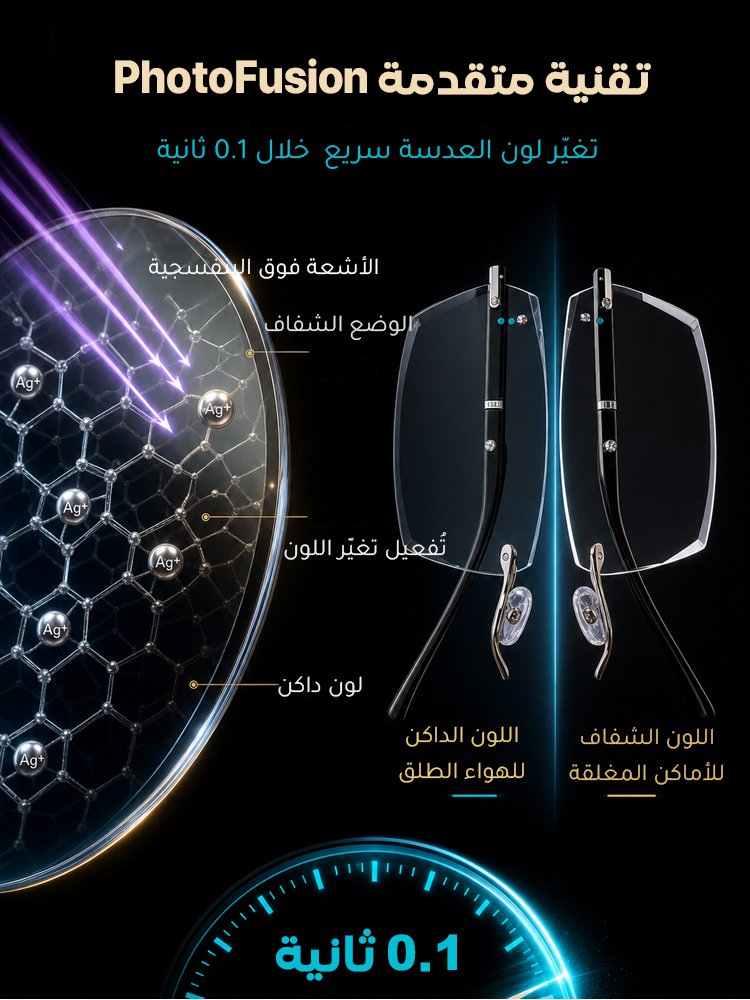نظارات قراءة متغيرة اللون مع حماية من الضوء الأزرق