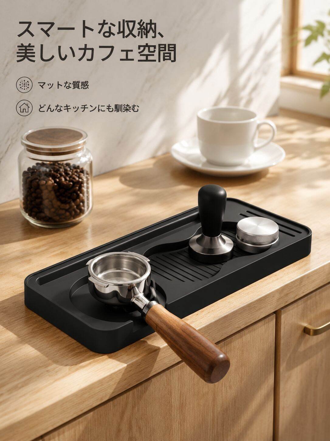シリコンコーヒータンパーマット収納ボード コーヒー器具収納マット
