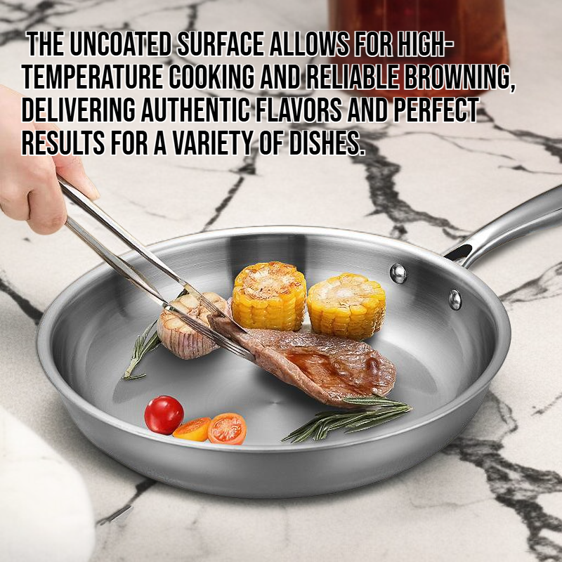 Household Thickened Uncoated Stainless Steel Frying Pan